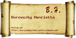 Borovszky Henrietta névjegykártya