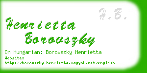 henrietta borovszky business card